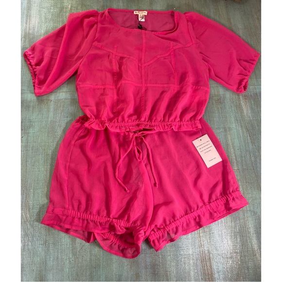 For Love and Lemons Lara Pink Sheer Skivvies Set (M) - Picture 2 of 12